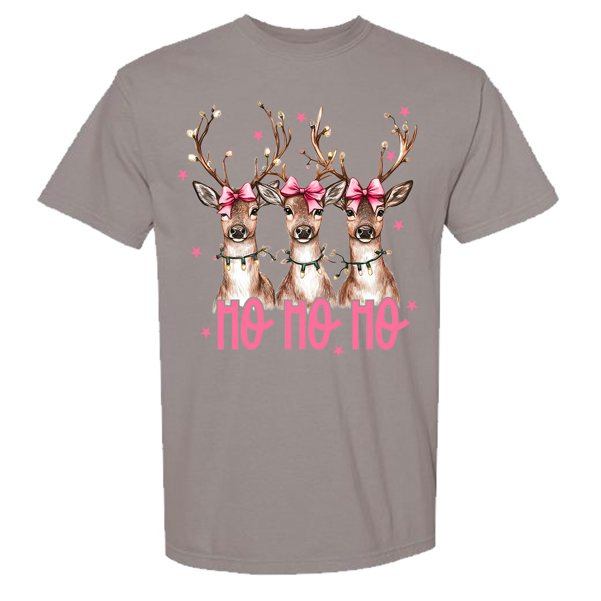 Reindeer Ho Ho Ho Comfort Color Tee