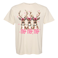 Reindeer Ho Ho Ho Comfort Color Tee