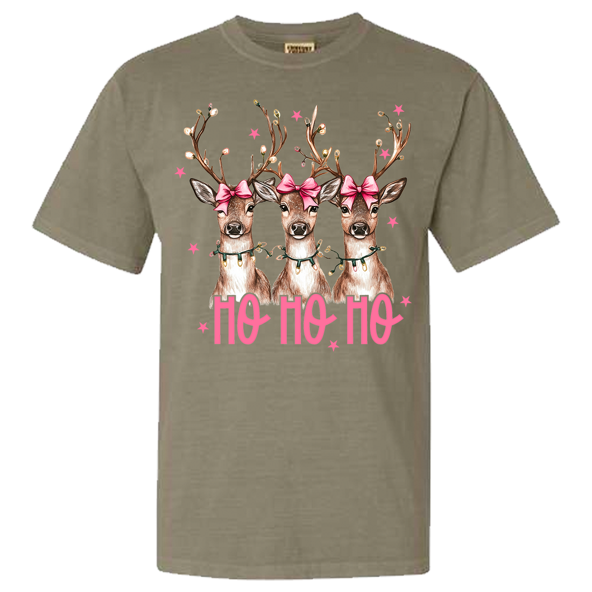 Reindeer Ho Ho Ho Comfort Color Tee