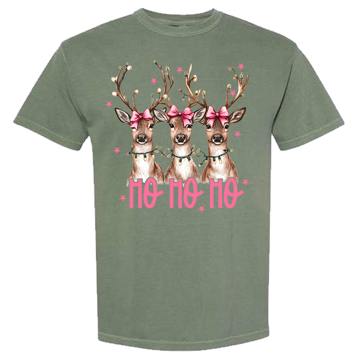 Reindeer Ho Ho Ho Comfort Color Tee