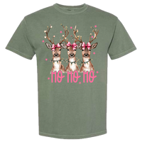 Reindeer Ho Ho Ho Comfort Color Tee