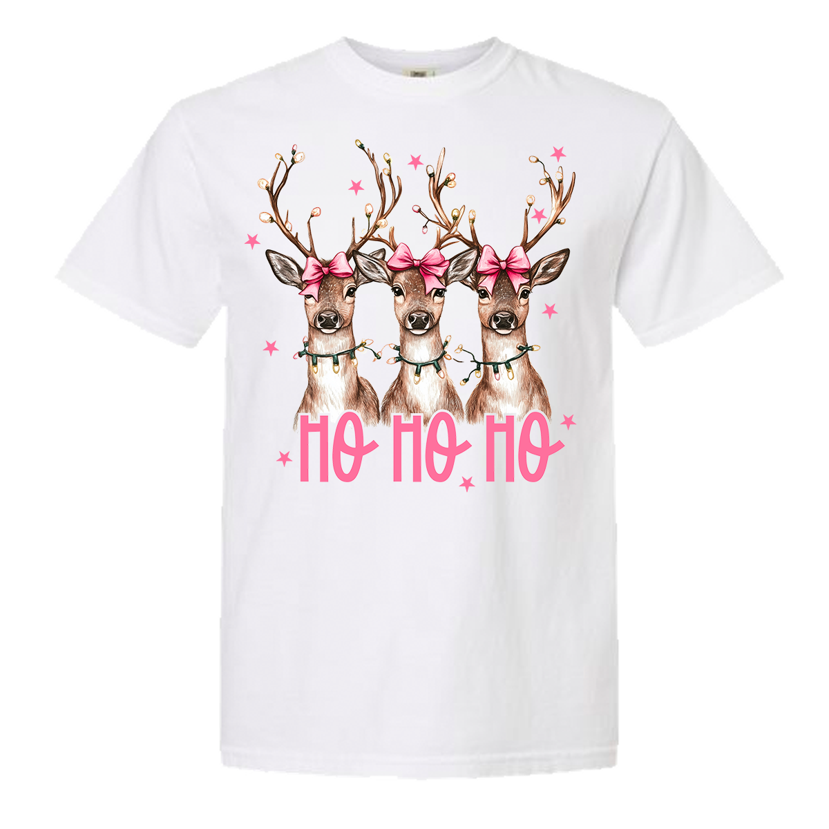 Reindeer Ho Ho Ho Comfort Color Tee