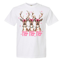 Reindeer Ho Ho Ho Comfort Color Tee