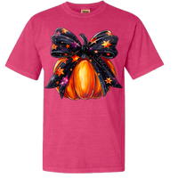 Halloween Pumpkin Bow Comfort Color Tee