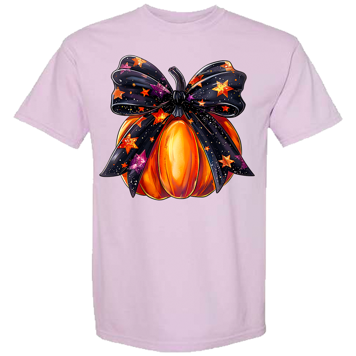 Halloween Pumpkin Bow Comfort Color Tee