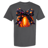 Halloween Pumpkin Bow Comfort Color Tee