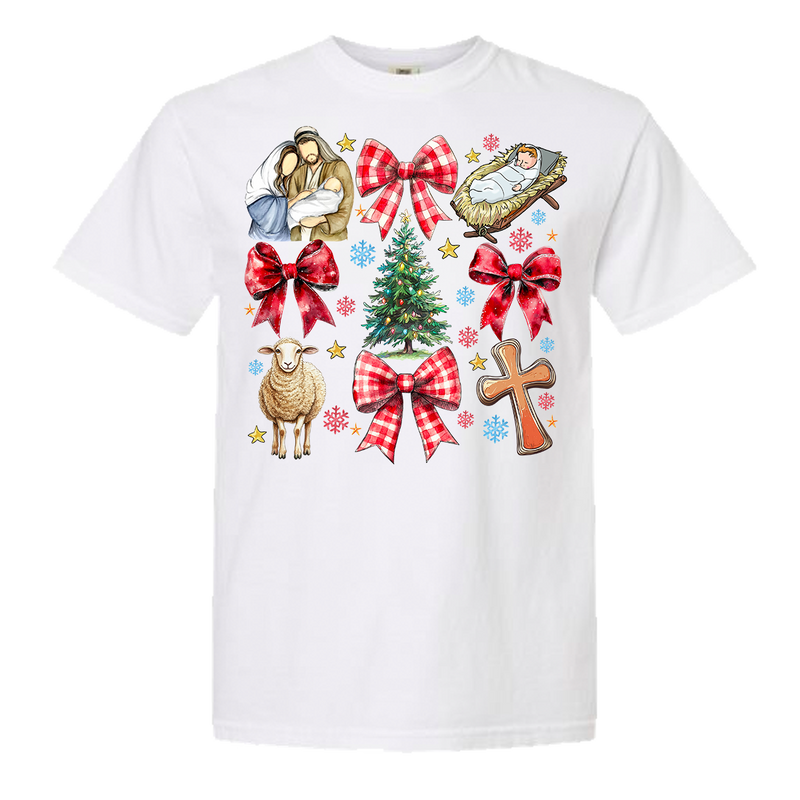 Jesus Christmas Coquette Comfort Color Tee