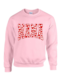 Mama Red Hearts Tee - Light Pink