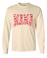 Mama Red Hearts Tee - Sand