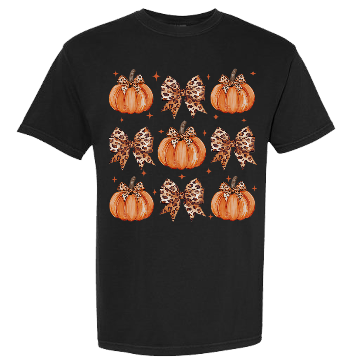 Leopard Pumpkin Collage Comfort Color Tee