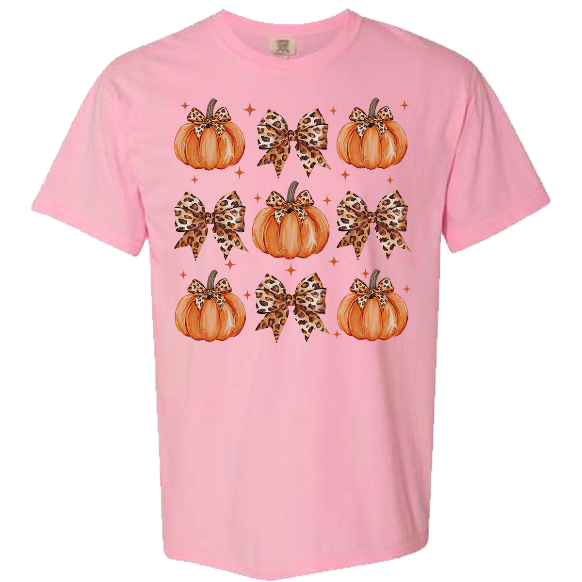 Leopard Pumpkin Collage Comfort Color Tee