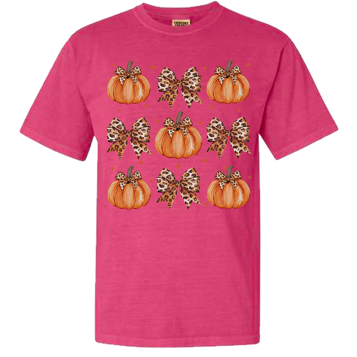 Leopard Pumpkin Collage Comfort Color Tee