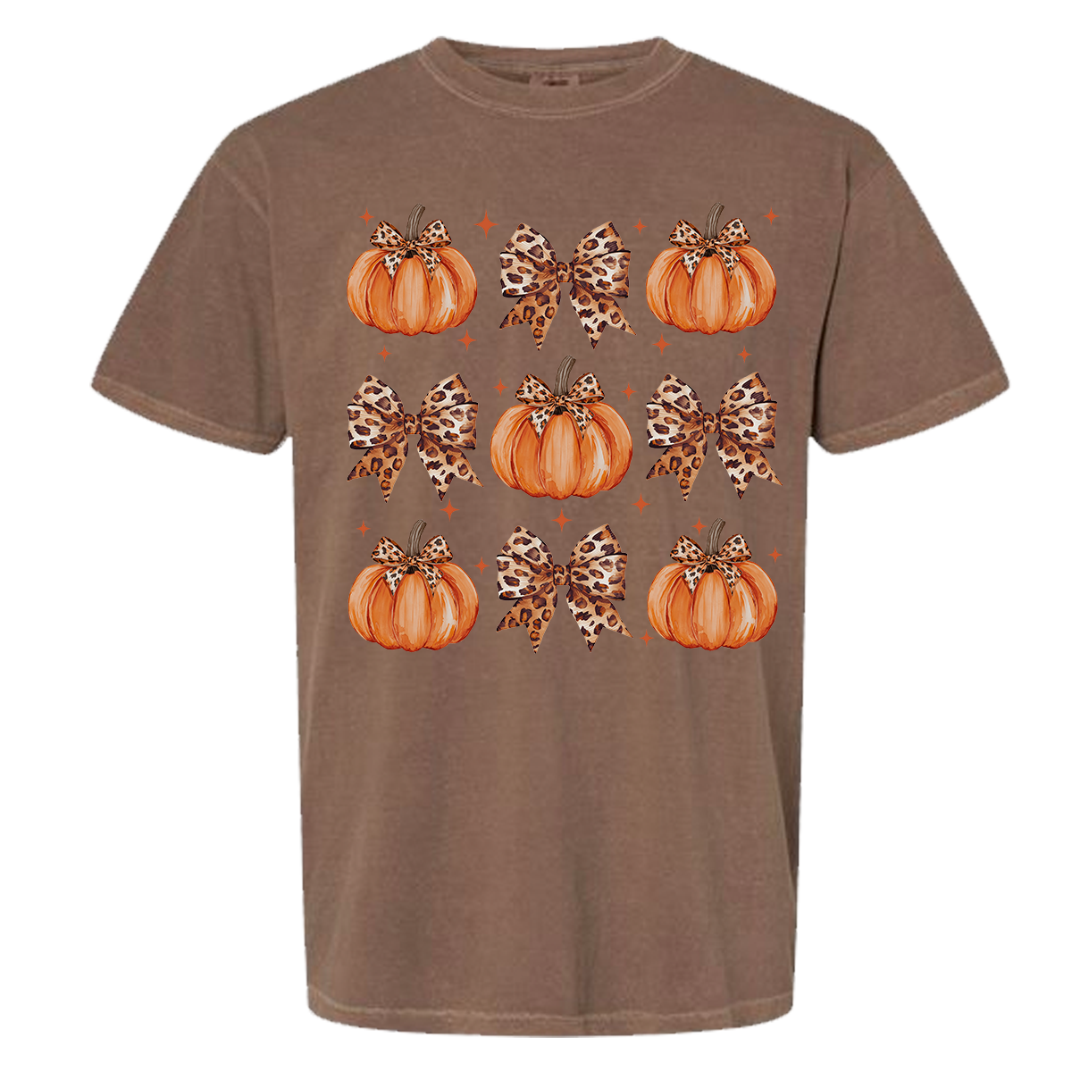 Leopard Pumpkin Collage Comfort Color Tee