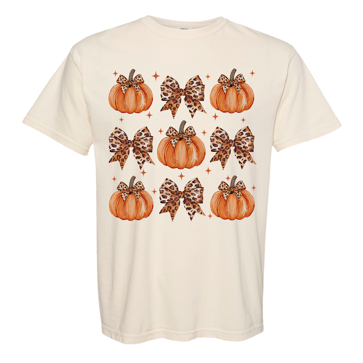 Leopard Pumpkin Collage Comfort Color Tee