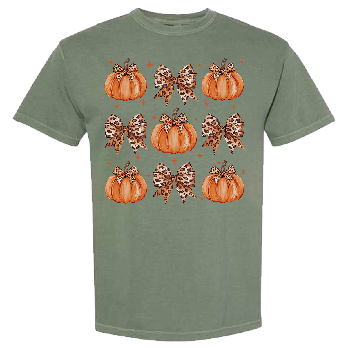 Leopard Pumpkin Collage Comfort Color Tee