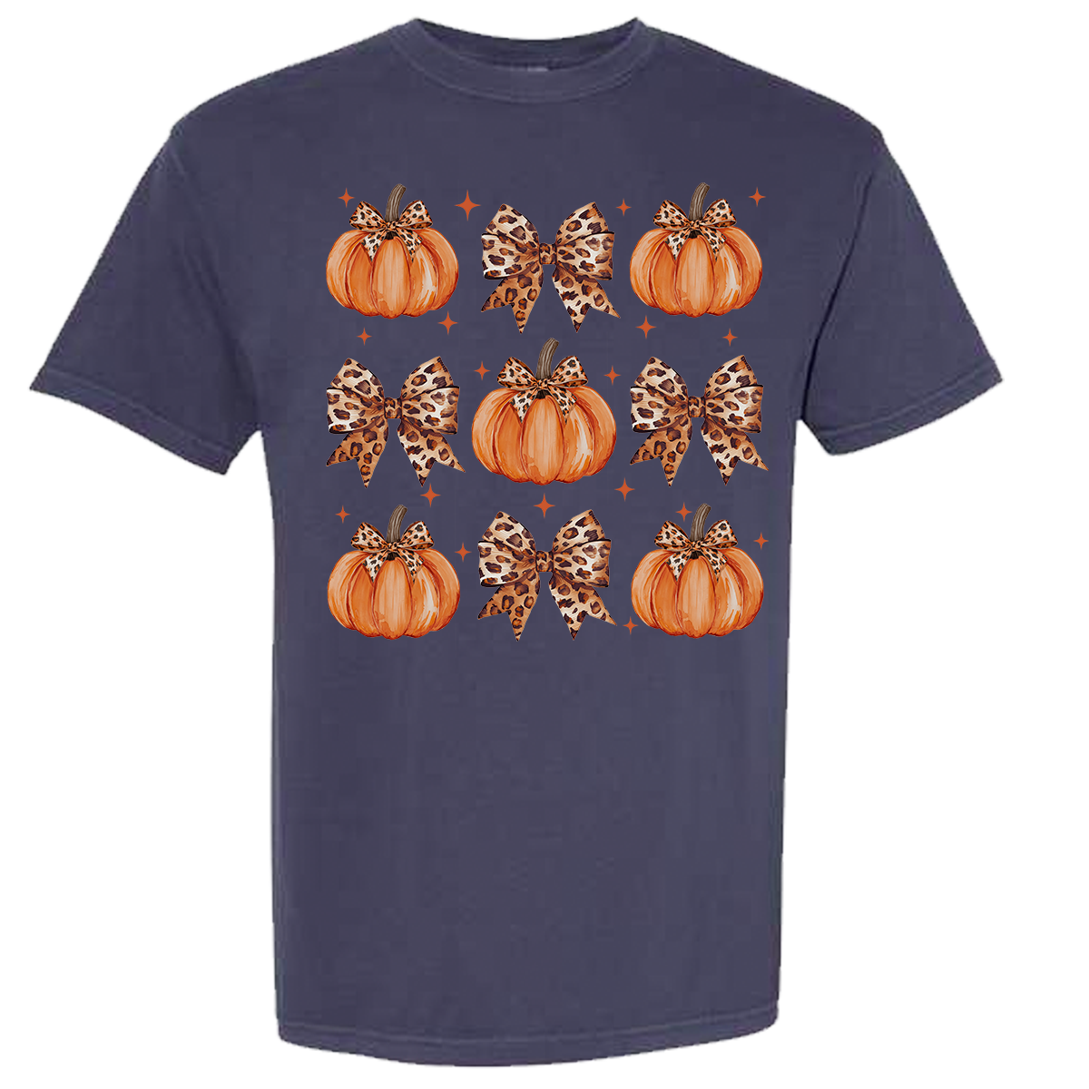 Leopard Pumpkin Collage Comfort Color Tee