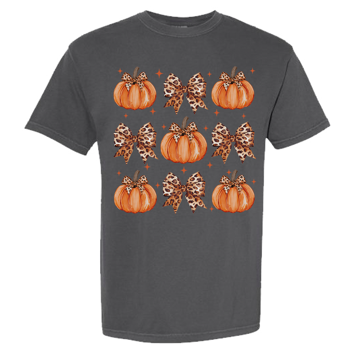 Leopard Pumpkin Collage Comfort Color Tee