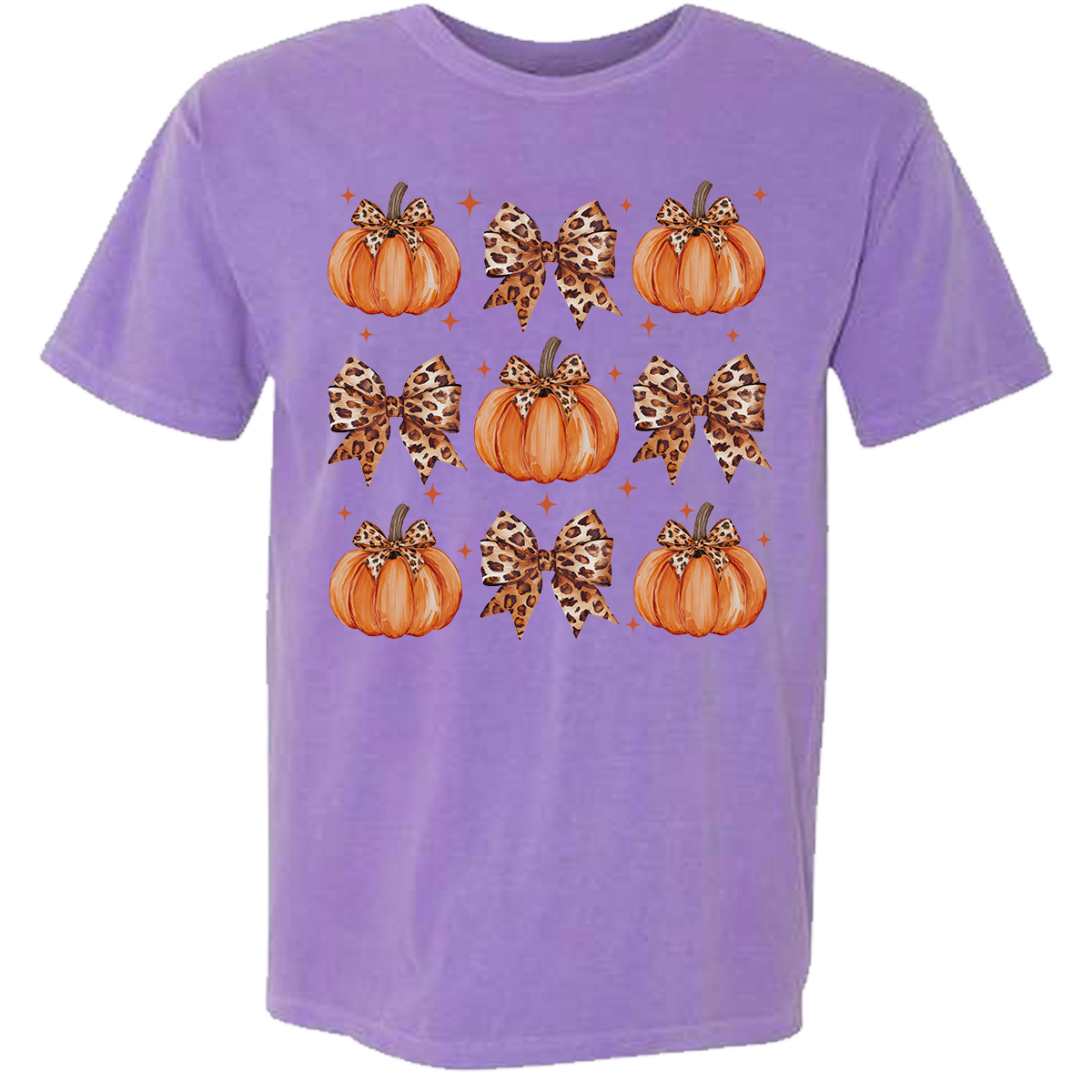 Leopard Pumpkin Collage Comfort Color Tee