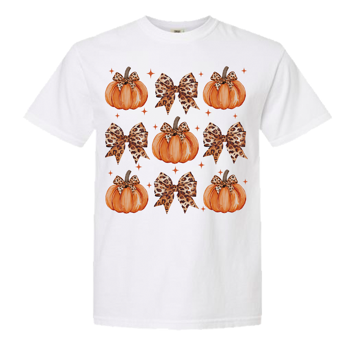 Leopard Pumpkin Collage Comfort Color Tee