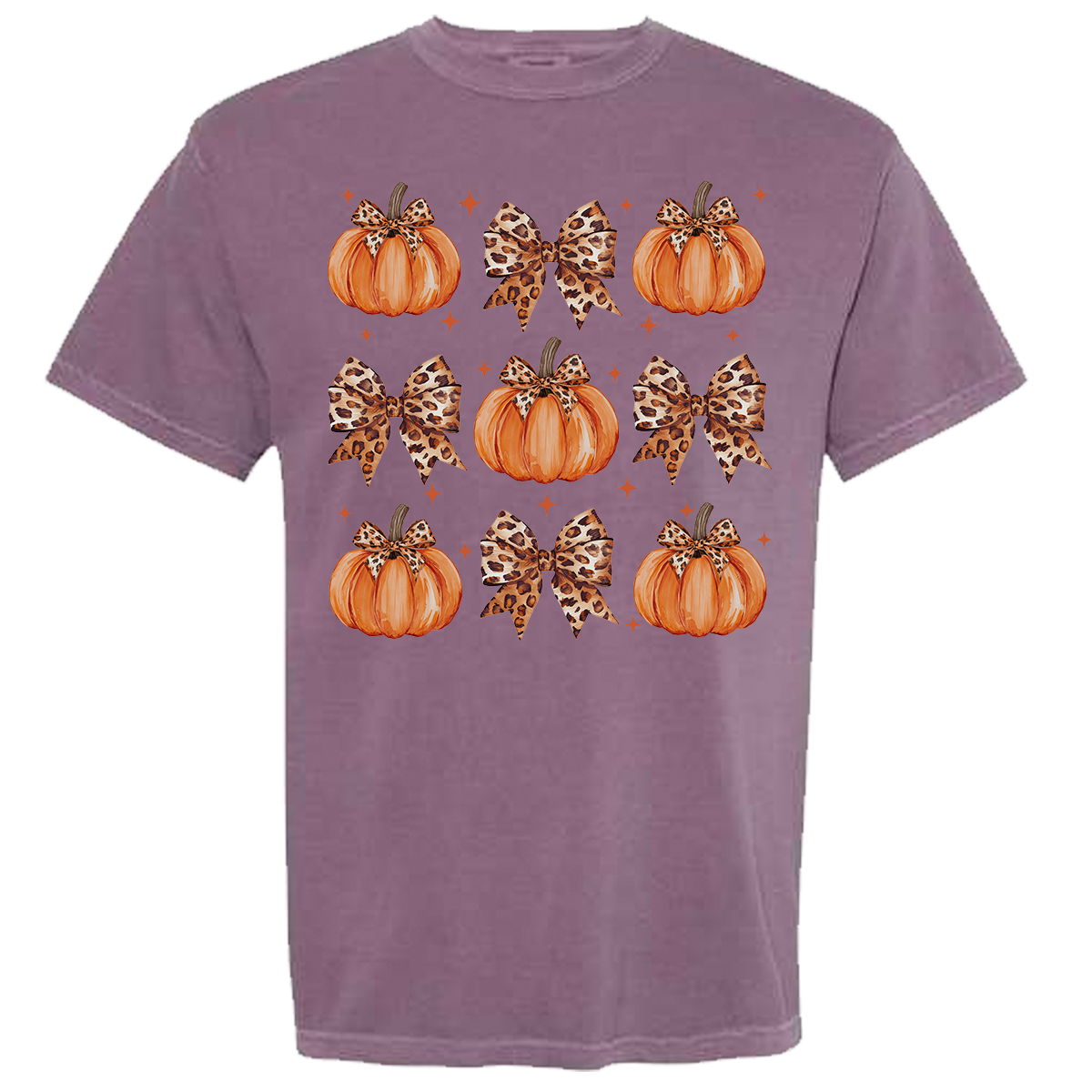 Leopard Pumpkin Collage Comfort Color Tee