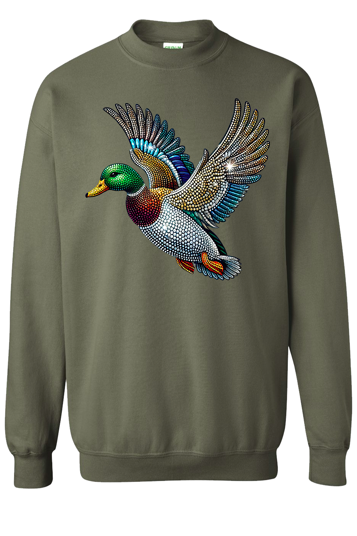 Mallard Duck Faux Rhinestones Sweatshirt