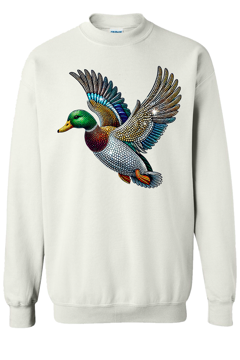 Mallard Duck Faux Rhinestones Sweatshirt