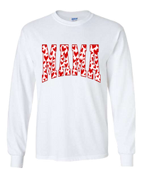 Mama Red Hearts Tee - White