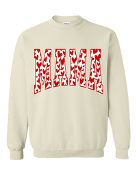 Mama Red Hearts Tee - Sand