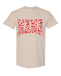 Mama Red Hearts Tee - Sand