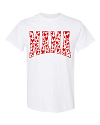 Mama Red Hearts Tee - White