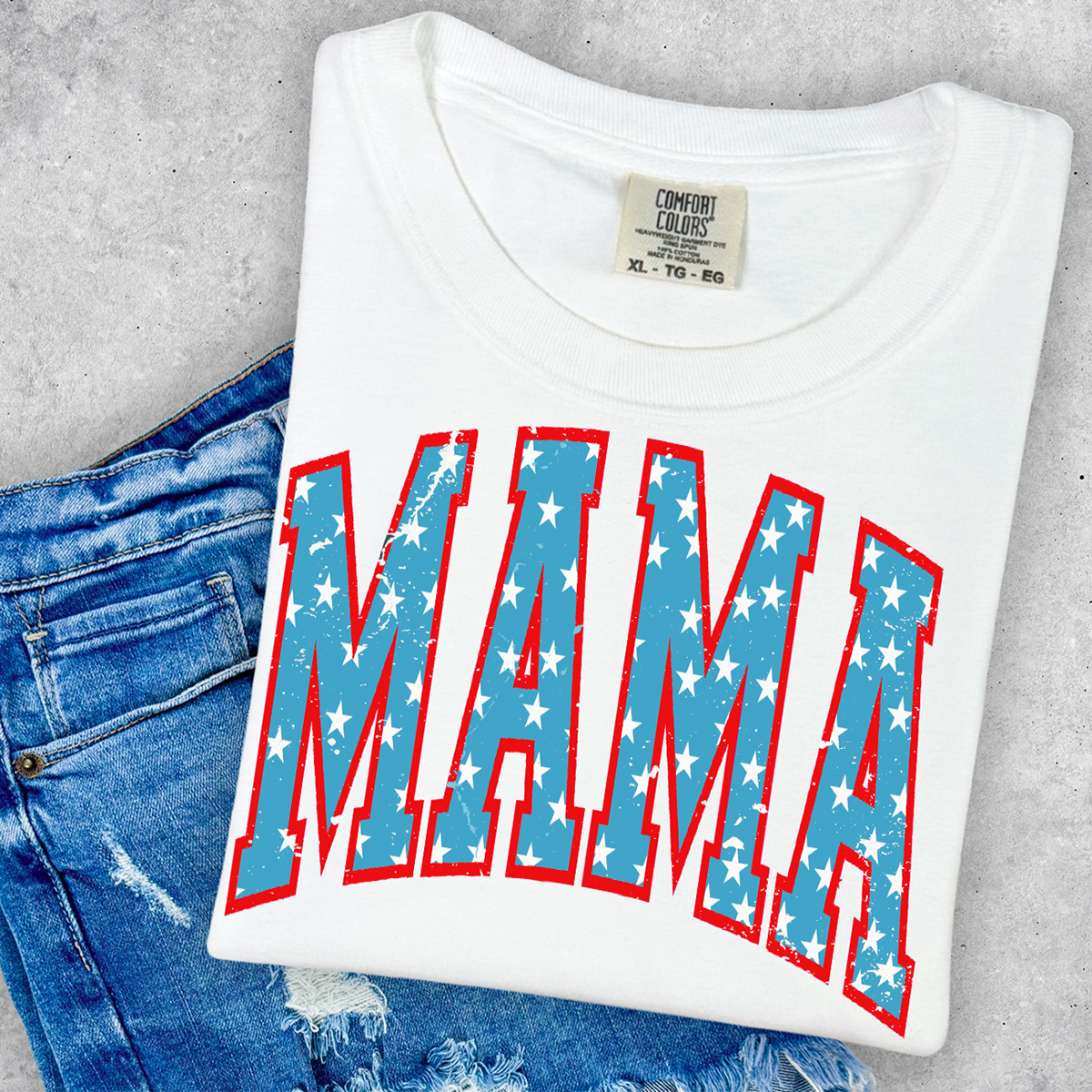 Mama Stars Comfort Color Tee - White