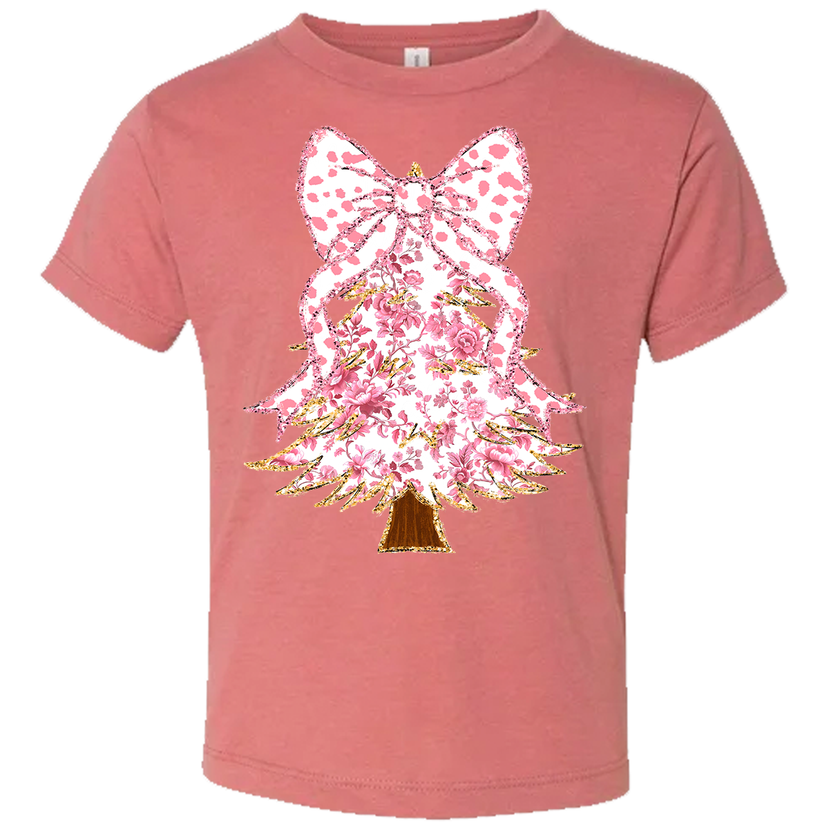 Pink Christmas Tree Tee - Mauve