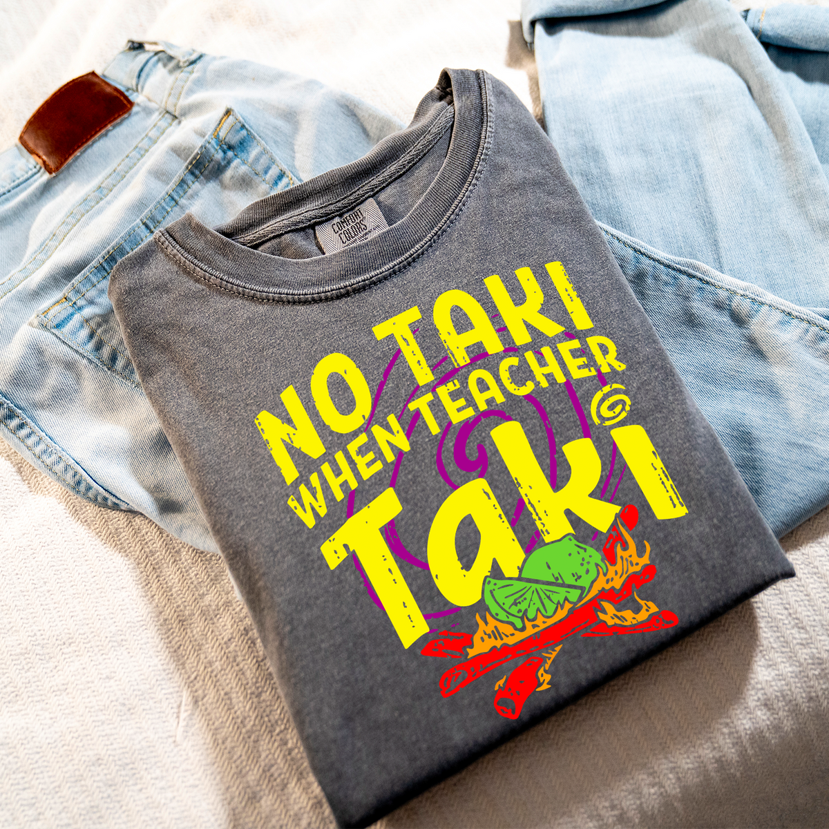 Taki Teacher Comfort Color Tee - Pepper