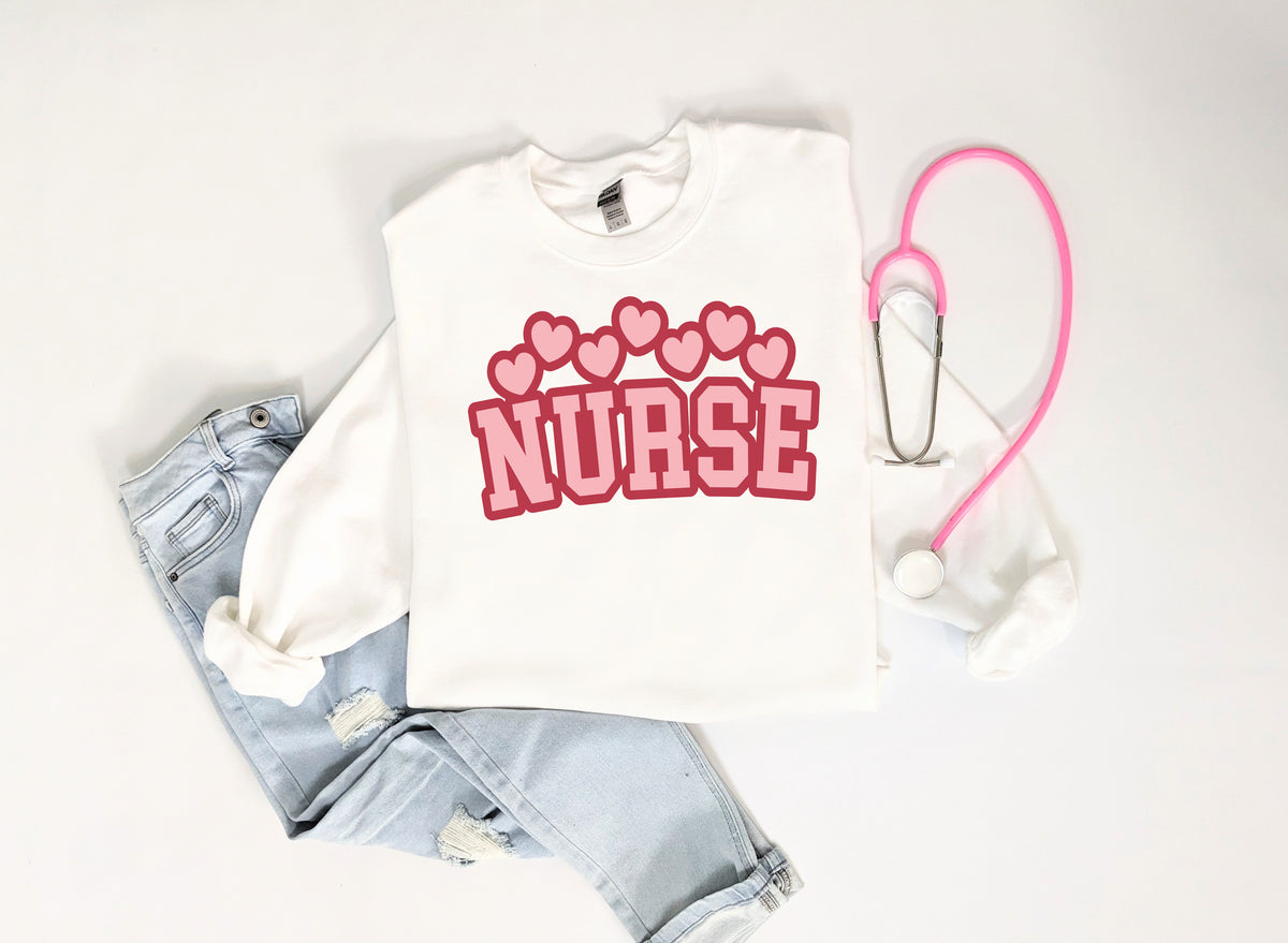 Nurse Hearts Sweatshirt - White