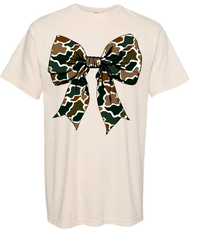 Old School Camo Bow Comfort Color Tee