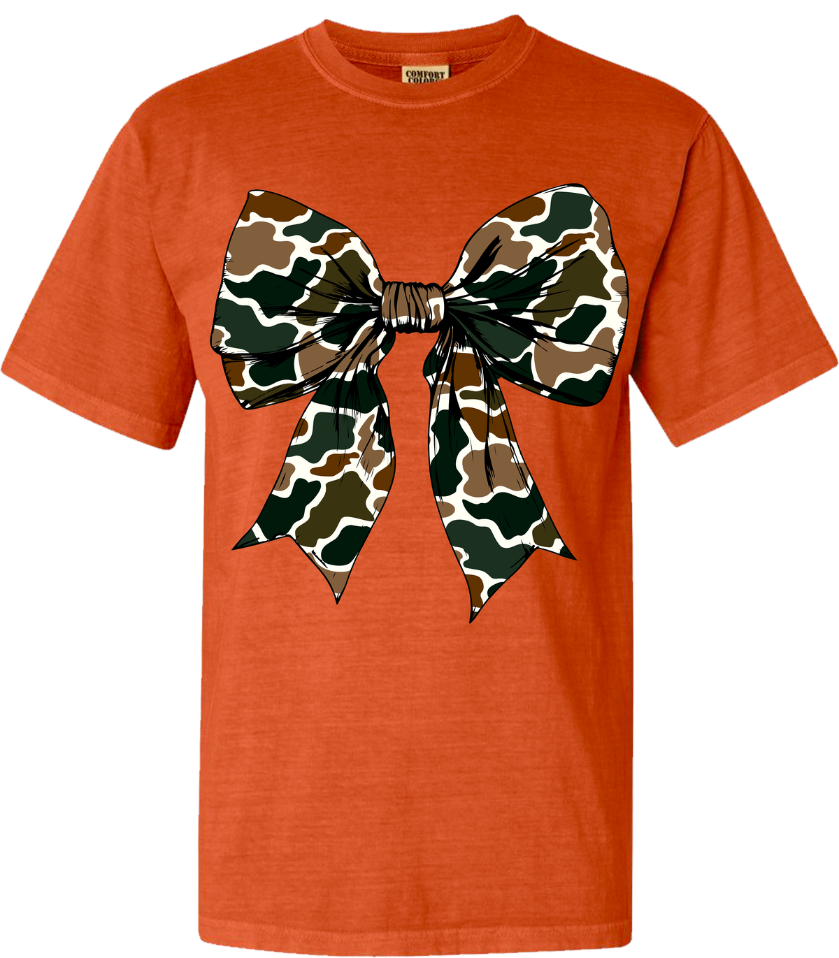 Old School Camo Bow Comfort Color Tee