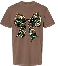 Old School Camo Bow Comfort Color Tee