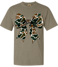 Old School Camo Bow Comfort Color Tee