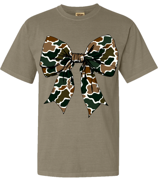 Old School Camo Bow Comfort Color Tee