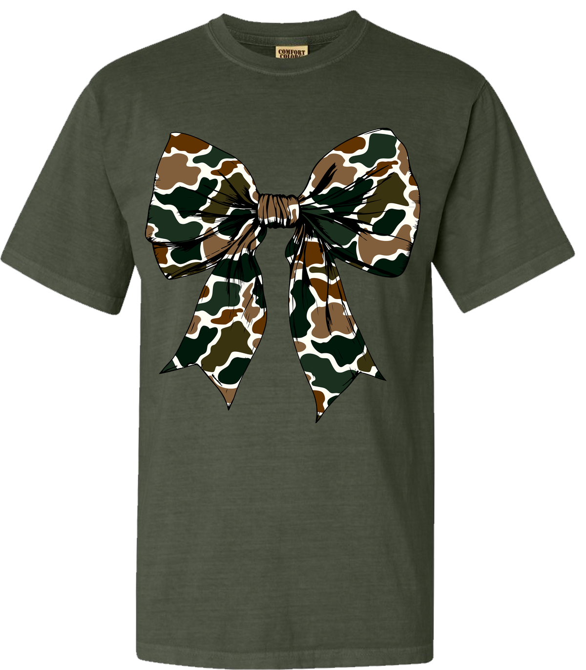 Old School Camo Bow Comfort Color Tee