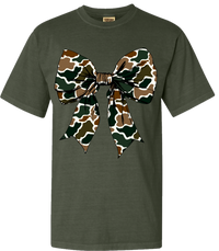 Old School Camo Bow Comfort Color Tee