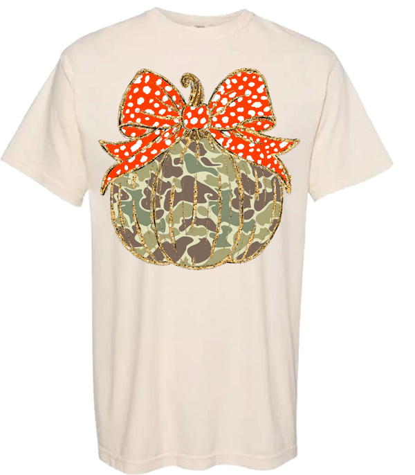 Old School Camo Pumpkin Comfort Color Tee