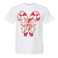 Pink Candy Canes Comfort Color Tee