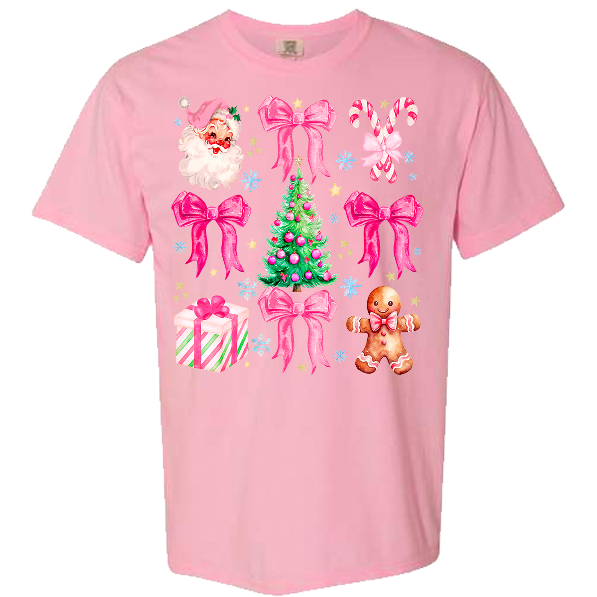 Pink Christmas Comfort Color Tee