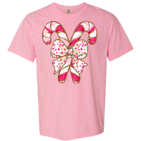 Pink Candy Canes Comfort Color Tee