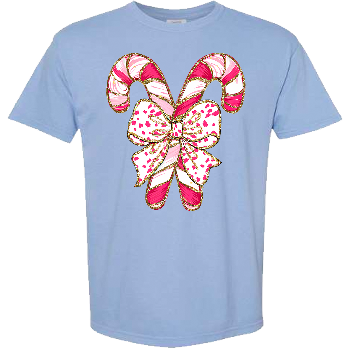 Pink Candy Canes Comfort Color Tee