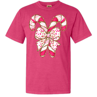 Pink Candy Canes Comfort Color Tee