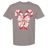 Pink Candy Canes Comfort Color Tee