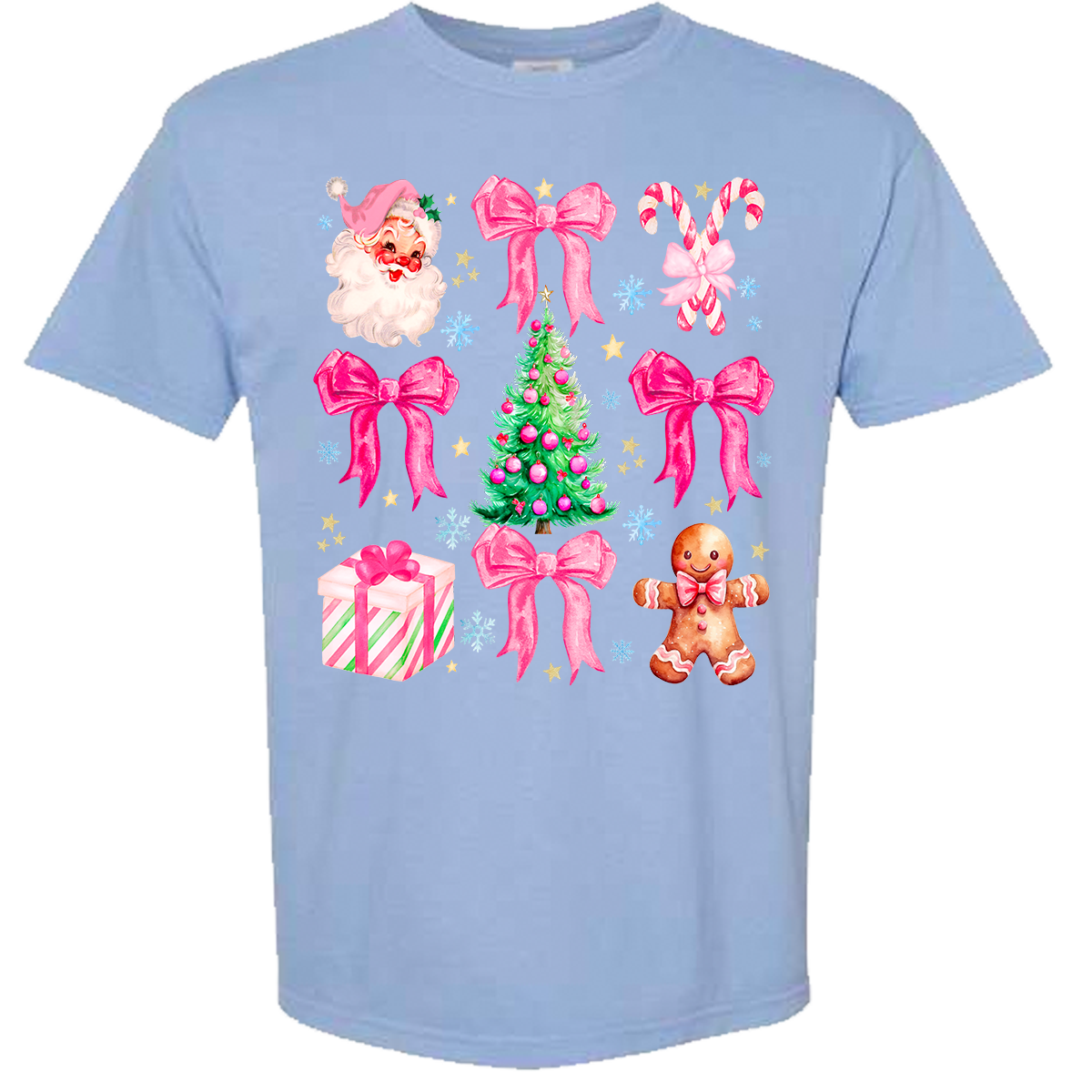 Pink Christmas Comfort Color Tee