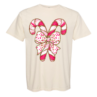 Pink Candy Canes Comfort Color Tee